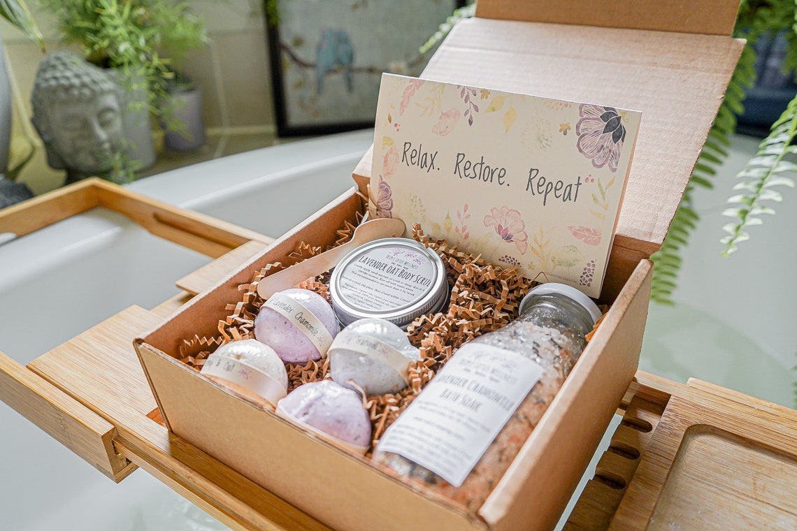 Organic Self Care Spa Gift Set Relaxation Gift Box Etsy