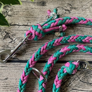Braided dog leash / lead handmade from paracord in color combination Heather, different lengths, customizable