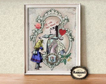 Alice in Wonderland Print: Queen of Hearts, 'Off With Her Head' (Digital Download)