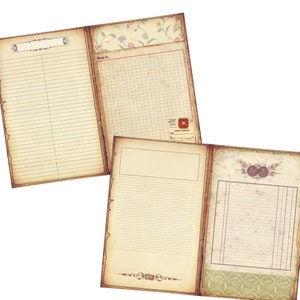 Grunge Shabby Junk Journal Kit with Double Pages - Printable Digital Ephemera