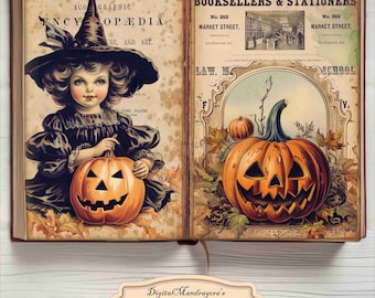 Victorian Halloween Junk Journal Kit: Printable Ephemera (Digital Download)