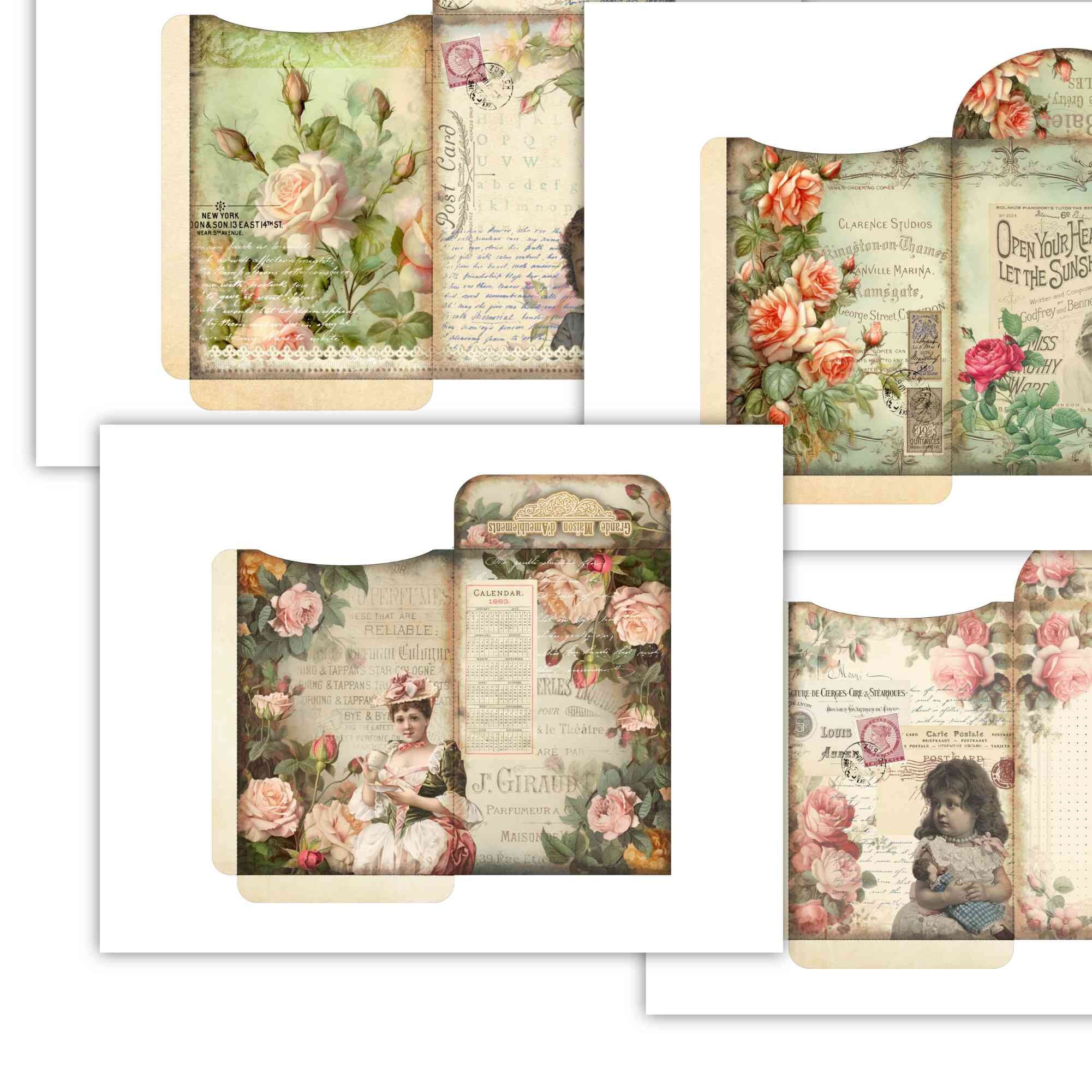 Shabby Cottage Chic Envelopes: Vintage Ephemera for Junk Journal ...