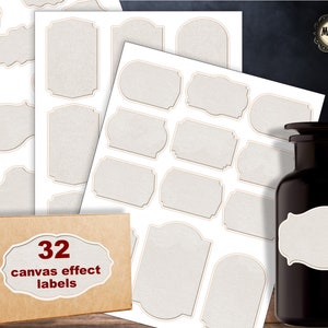 Vintage Canvas Apothecary Labels: Editable Jar Labels (Digital Download)