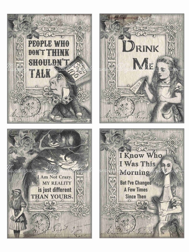 Alice in Wonderland Cards Wonderland Quotes Wonderland | Etsy