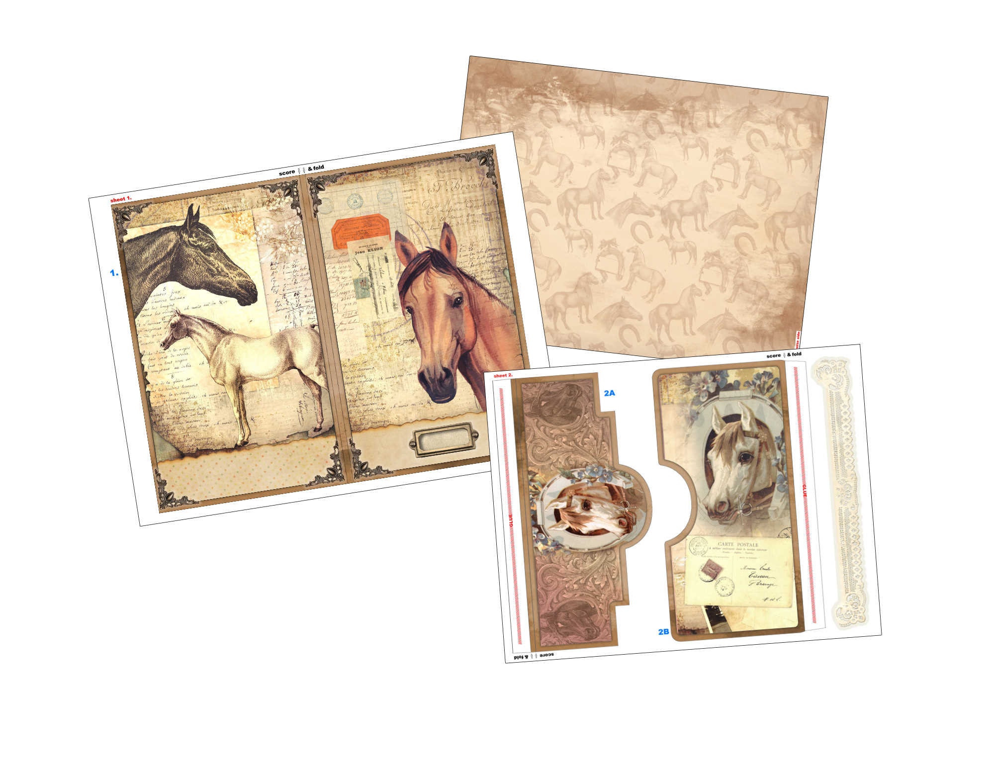 Vintage Horses Equestrian Folding Folio Craft Kit Folding - Etsy