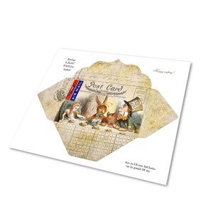 Alice in Wonderland stationery envelopes, Wonderland cards, Wonderland stamps and digital Tea party invitation cards
