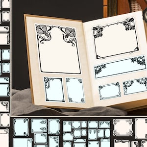 Art Nouveau blank labels, art nouveau stickers, jugendstil labels, junk journal labels, scrapbooking stickers, digital download
