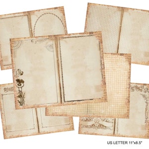 vintage writing papers, junk journaling