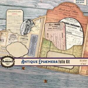 Tri-fold Junk Journal Folio Kit · Vintage Easy Project Ephemera Holder ...