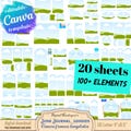 Canva Frame Junk Journal Elements -  Ephemera Templates \u2022 Drag and Drop 100+ Editable Blanks product logo
