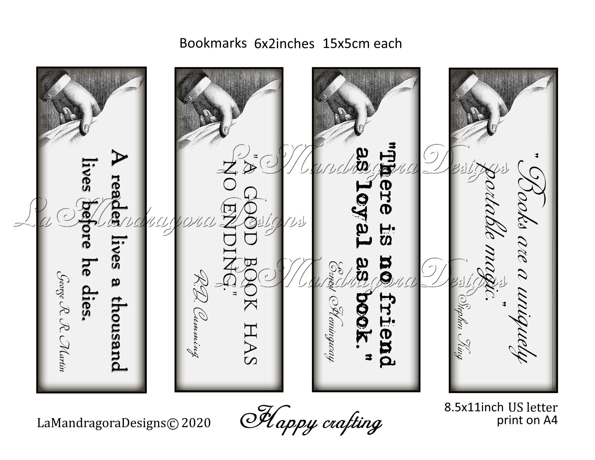 vintage bookmarks with quotes printable bookmarks for etsy