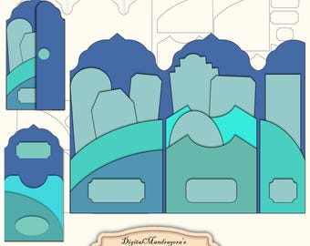 Tri-Fold Folio Kit Template: Printable Junk Journal Pockets (Digital Download)