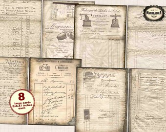 Vintage Ledger Papers: Grunge Journal Cards (Digital Download)