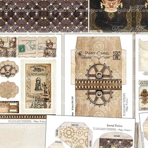 Steampunk Junk Journal Kit Junk Journal Pages Steampunk - Etsy