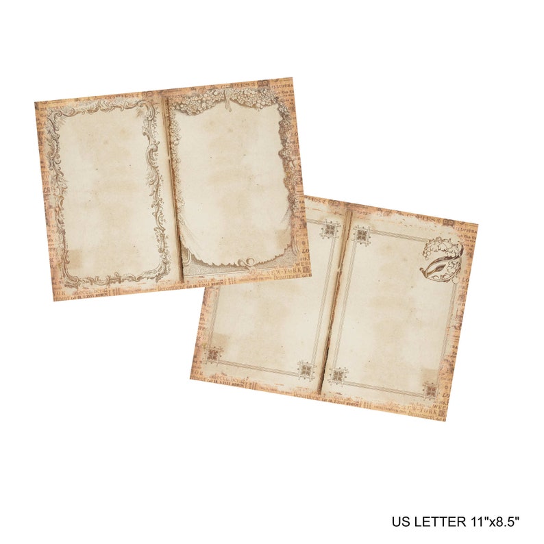 vintage writing papers, junk journaling