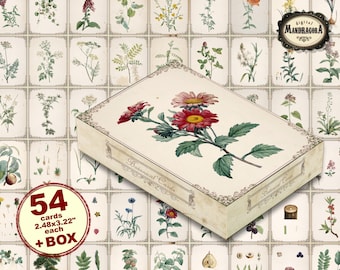Vintage Botanical Card Collection with Box (Digital Download)