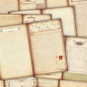 Grunge Shabby Junk Journal Kit with Double Pages - Printable Digital Ephemera