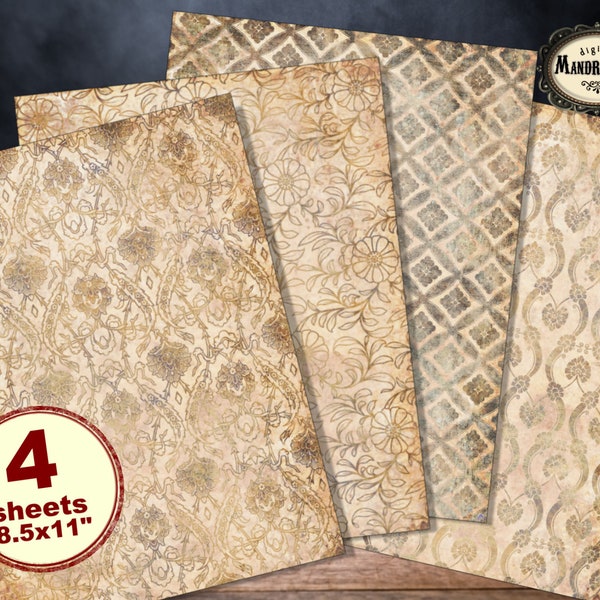 Vintage paper pack, vintage decoupage paper, scrapbooking decorative paper, instant digital download