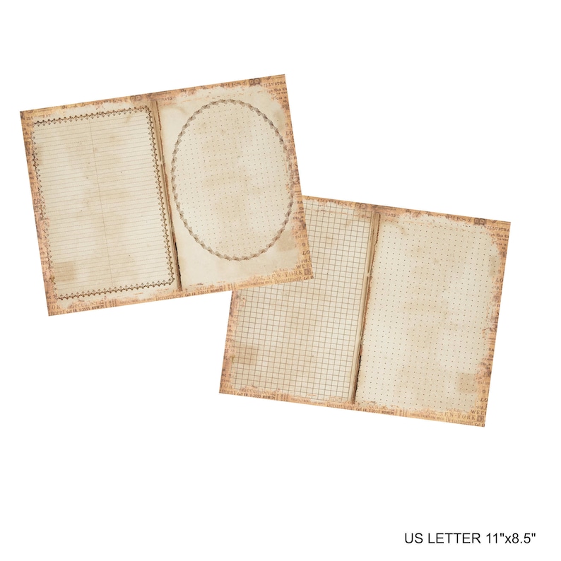 vintage writing papers, junk journaling