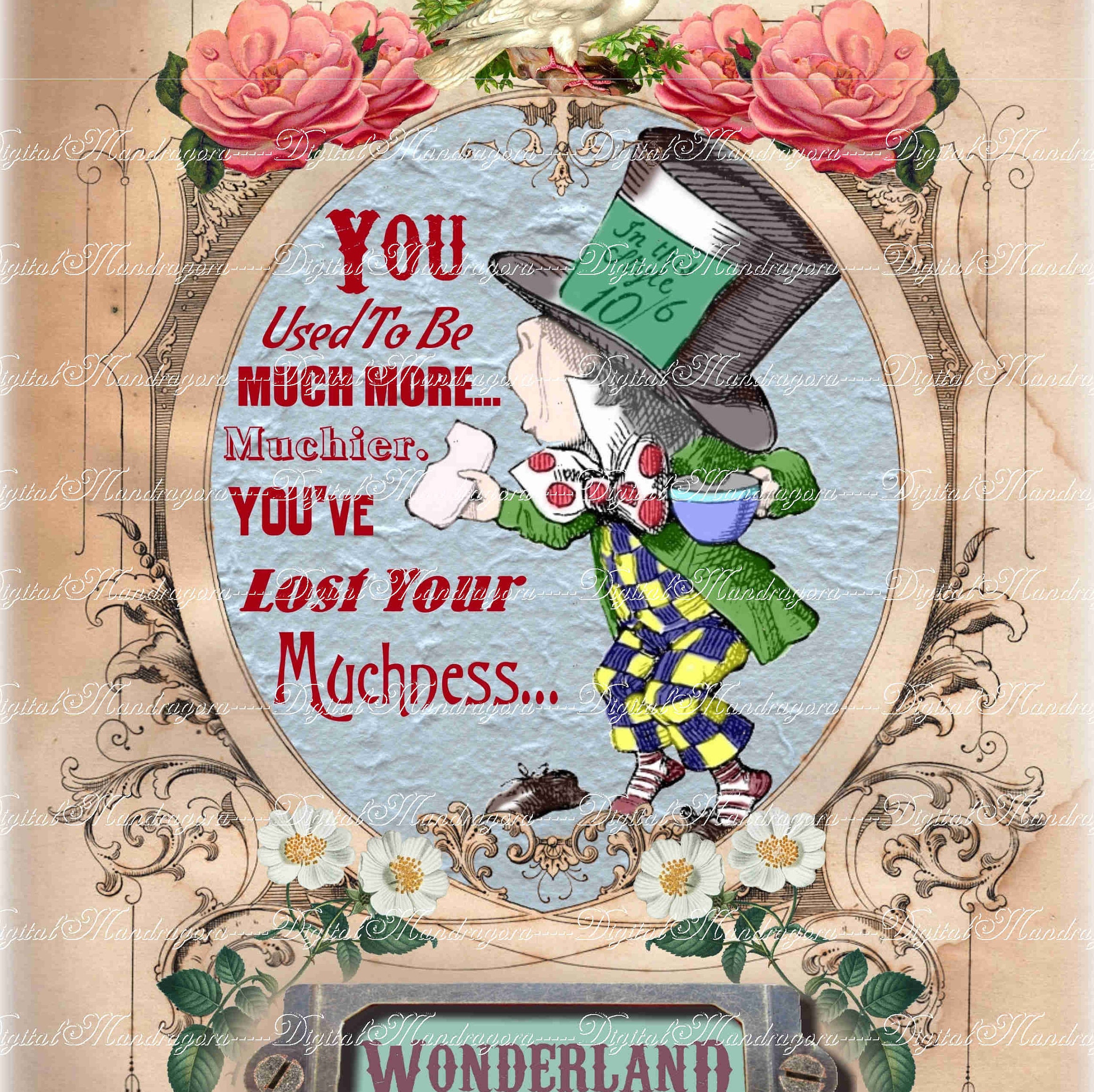 Mad Hatter Alice in Wonderland 8.5x11