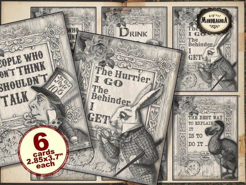 Alice in Wonderland Cards Wonderland Quotes Wonderland | Etsy