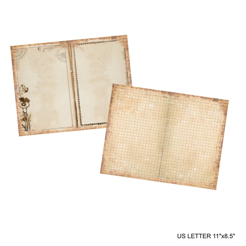 vintage writing papers, junk journaling