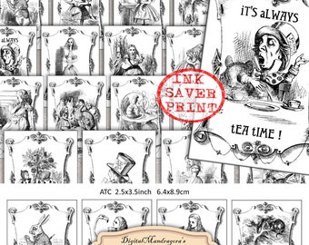 Alice in Wonderland Cards: Mad Hatter, White Rabbit (Digital Download)