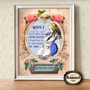 Alice in Wonderland Quote Print: 8.5x11&quot; Wall Art (Digital Download)