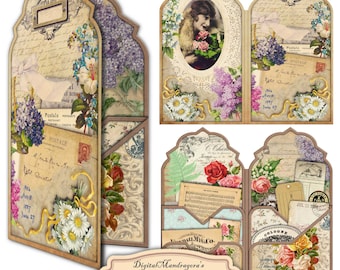 Floral Ephemera Folio Kit: Vintage Junk Journal DIY (Digital Download)