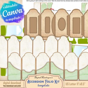 Canva Accordion Folio Kit: Junk Journal Templates (Digital Download)
