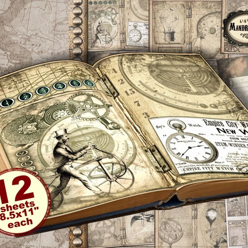 Vintage Steampunk Junk Journal Printable Kit: Digital - Etsy