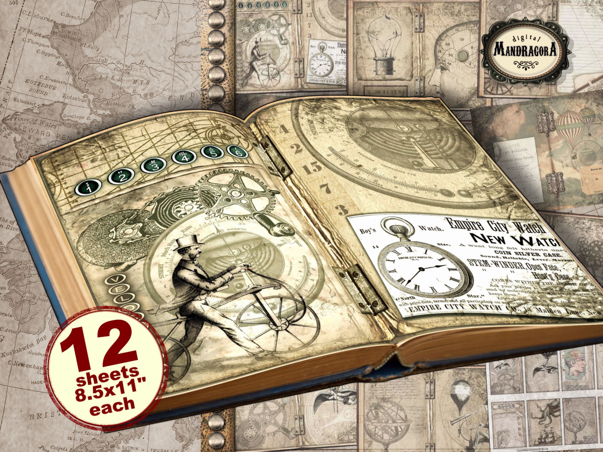 Steampunk junk journal, junk journal kit, steampunk, steampunk journa…