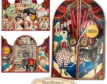 Victorian Circus Ephemera Folio Kit: Junk Journal Embellishments (Digital Download)