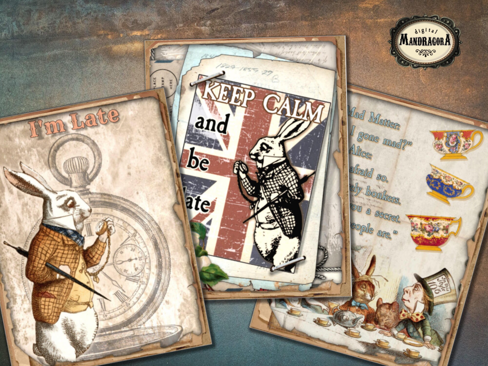 Alice in Wonderland Cards With Quotes Wonderland Cards Alice - Etsy Canada