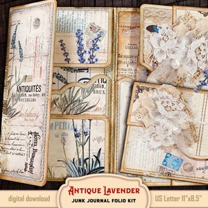Lavender Junk Journal Kit: Floral Digital Loaded Folder (PDF)