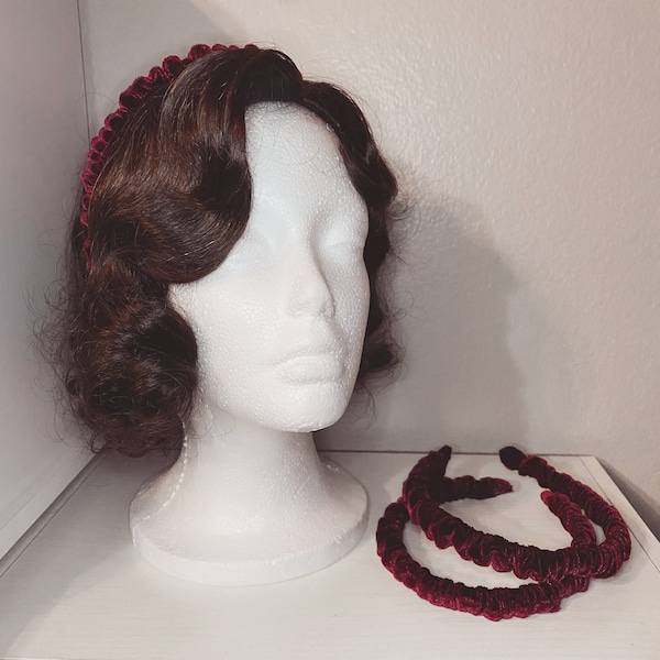 The Heather- Velvet Scrunched Headband- Velvet Fashion- Handmade