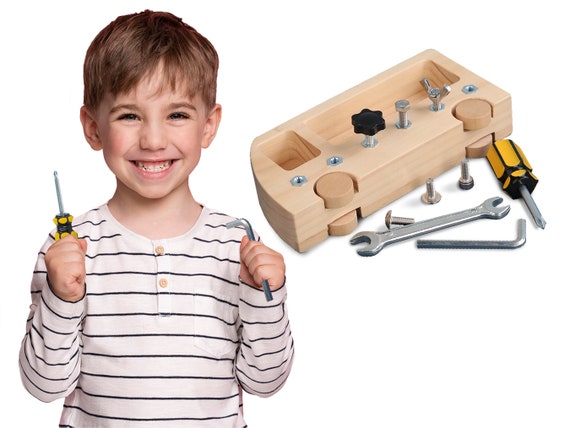 Boîte à outils en bois pour tout-petits, jouets éducatifs pour enfants,  jouets, accessoires de jeux, cadeau créatif pour enfants à partir de 3 ans,  garçons et filles : : Jeux et Jouets