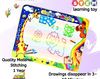 Water Doodle Mat,Aqua Art,Kids Toys Large Water Painting Mat Toddlers Doodle Pad With 4 Colors Gifts For Girls Boys Age 3 4