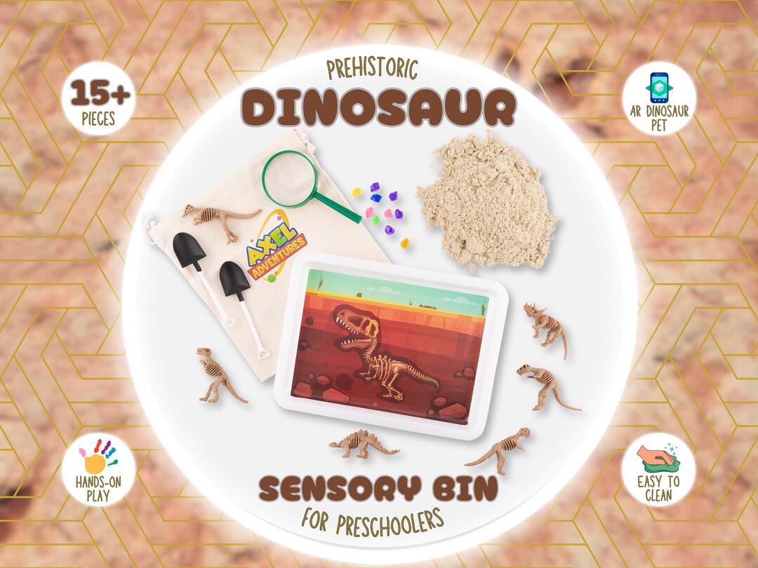 Dinosaur Sensory Bin for Preschoolers: Fine Motor Game & Imaginative ...