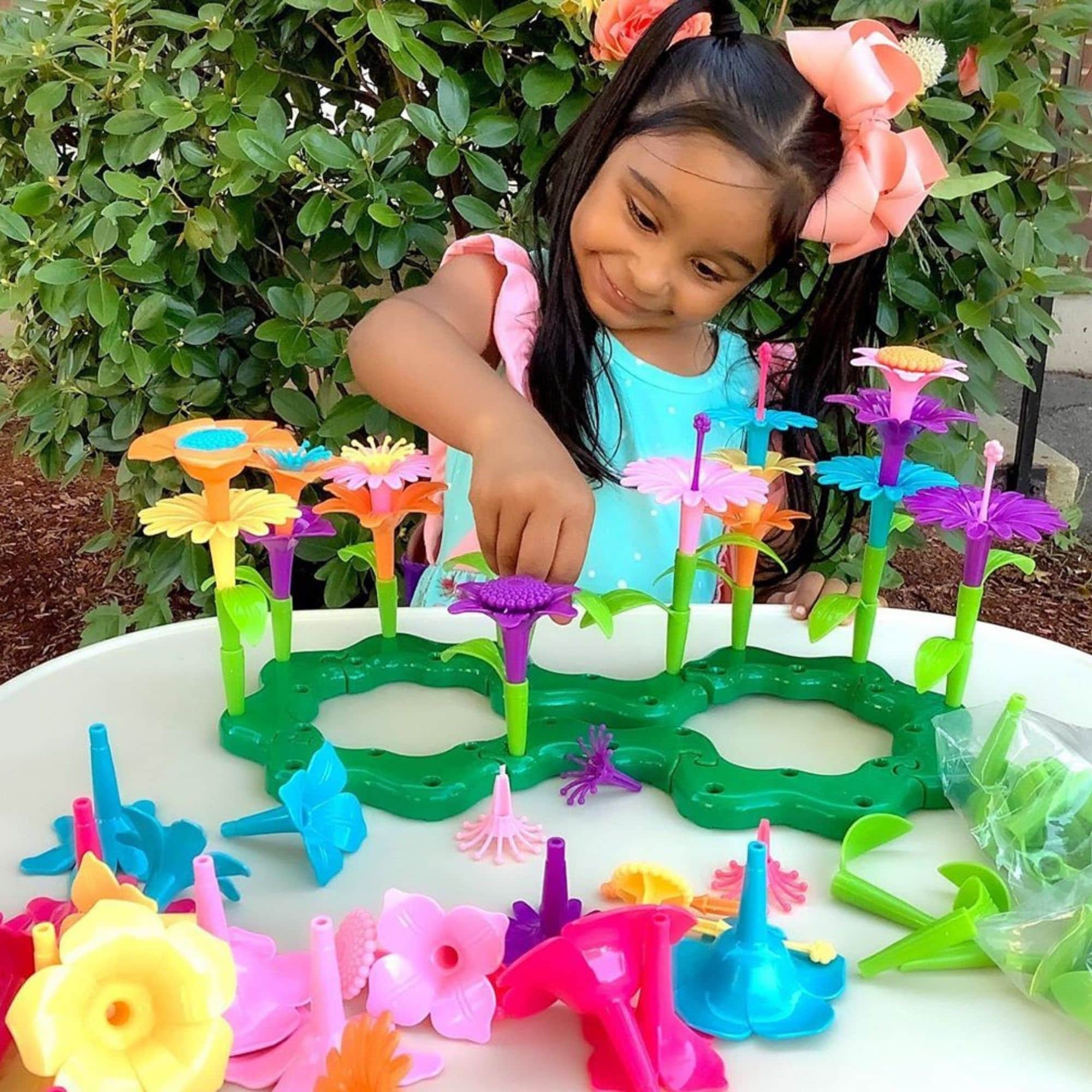 Flower Building Toy Set Toddler Toys Colourful Garden Game Etsy