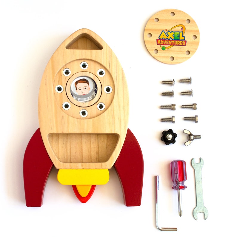 Montessori Toys, Wooden Screw Board, Preschool Toy, Educational, Montessori Material, Screw Toy, Screwdriver Travel Toy wood Steiner Waldorf image 8