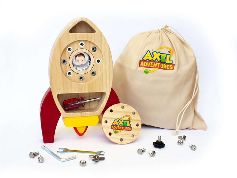 Montessori Toys, Wooden Screw Board, Preschool Toy, Educational, Montessori Material, Screw Toy, Screwdriver Travel Toy wood Steiner Waldorf image 7