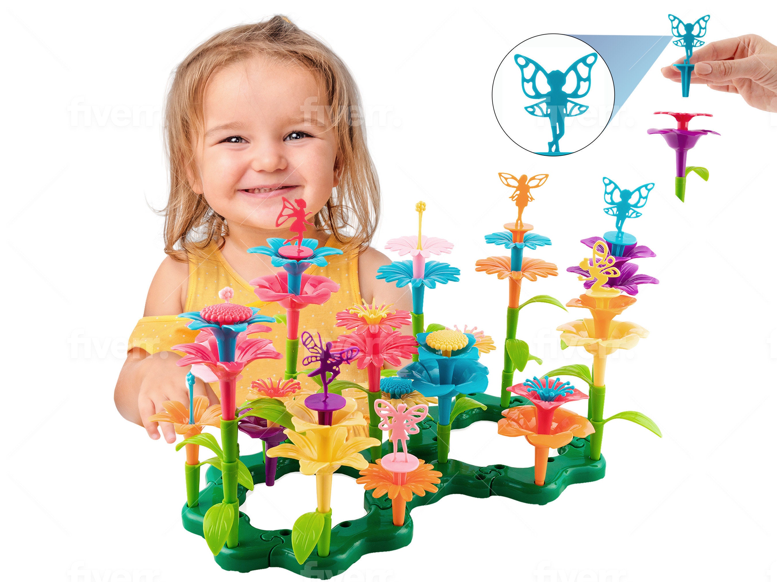 Construir un juguete de jardín, juguete de niña de 3 años, regalos para  niñas de 3 años, juguetes para niñas de 4 años, construir un jardín de  flores construir stem toy niños -  España