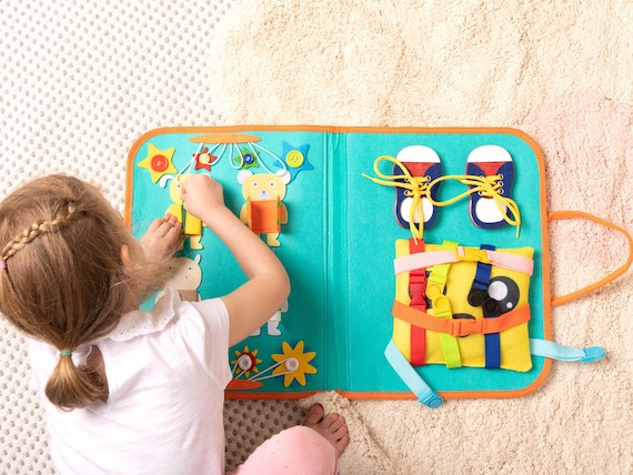 Montessori Busy Board for Toddlers, Sensory Toys Set for 3 4 5
