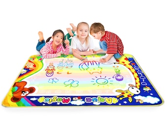 Water Doodle Mat, Aqua Magic Drawing, Toddler MESS FREE Drawing Tools, Gift for Toddlers, Educational Safe Christmas Toy for kids age 2