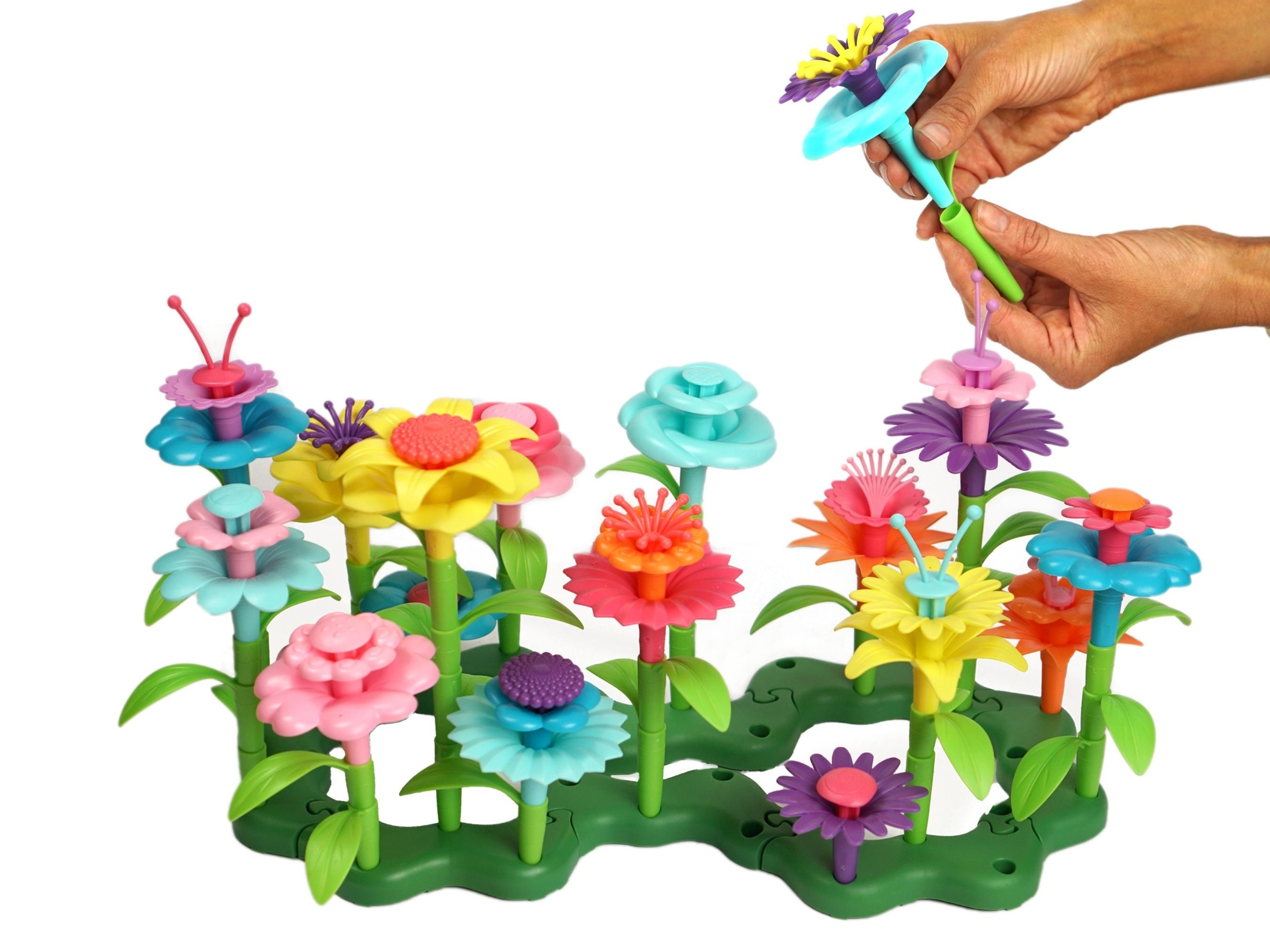 Build Flower Garden, Stem Stack & Sort Craft Toys for 2, 3, 4, 5 Year Old, Unisex Toddler Toy, Easter  Gift For Kids, Educational Game