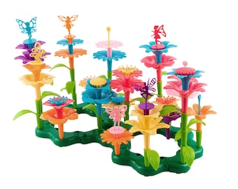 Fairy Garden, Flower Stacking Toy, Toddler Toy, Preschooler Toy, Christmas Gift for Girls, Christmas Gift for Boys, Build A Flower Garden