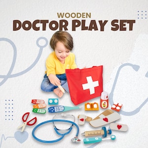 Montessori Medical Toy Set: Wooden Doctor Kit for Kids, Best Educational Birthday Gift for Kids (Ages 3–6), Doctor Play Set, Kids Role Play