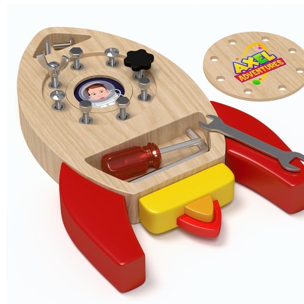 Montessori Screw Board, Preschool Toys, Educational Toys, Multi-tool Basic Skills, Screw Toy, Screwdriver Travel Toy for 3, 4, 5 Year Old