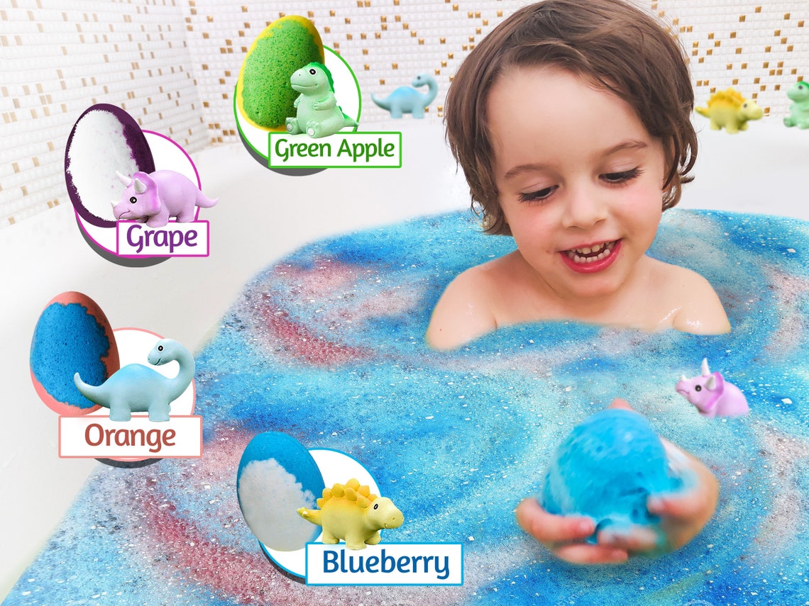 Bath Bomb With Surprise Kids Bath Fizzies Dinosaur Bath Etsy